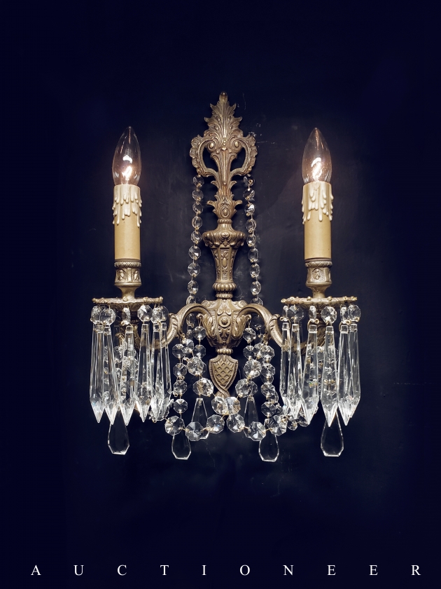 1950年代<br>法國巴洛克水晶壁燈 1