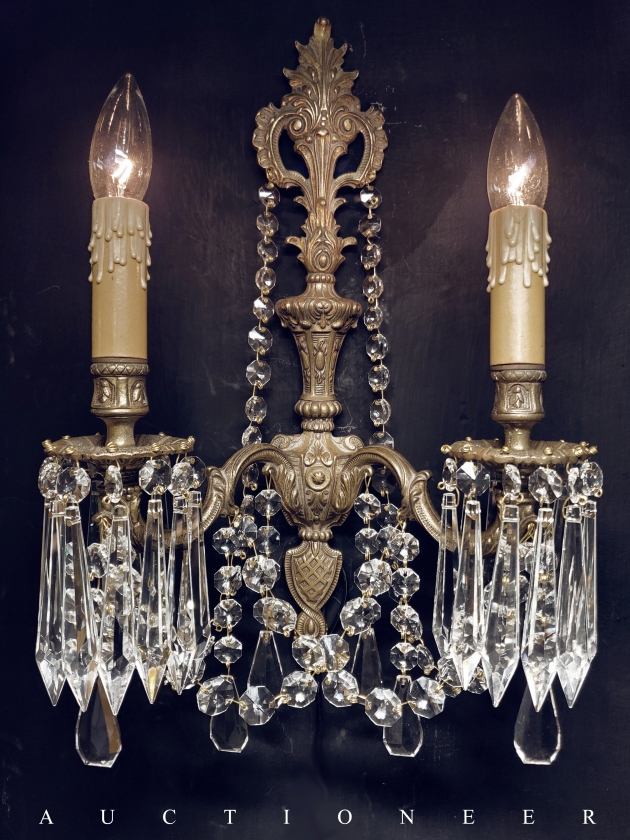 1950年代<br>法國巴洛克水晶壁燈 2