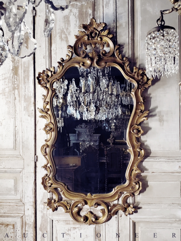 1930年代<br>義大利巴洛克實木掛鏡 1