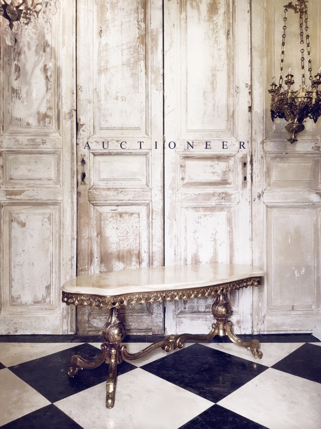 1950年代<br>義大利玉石銅雕茶几 1